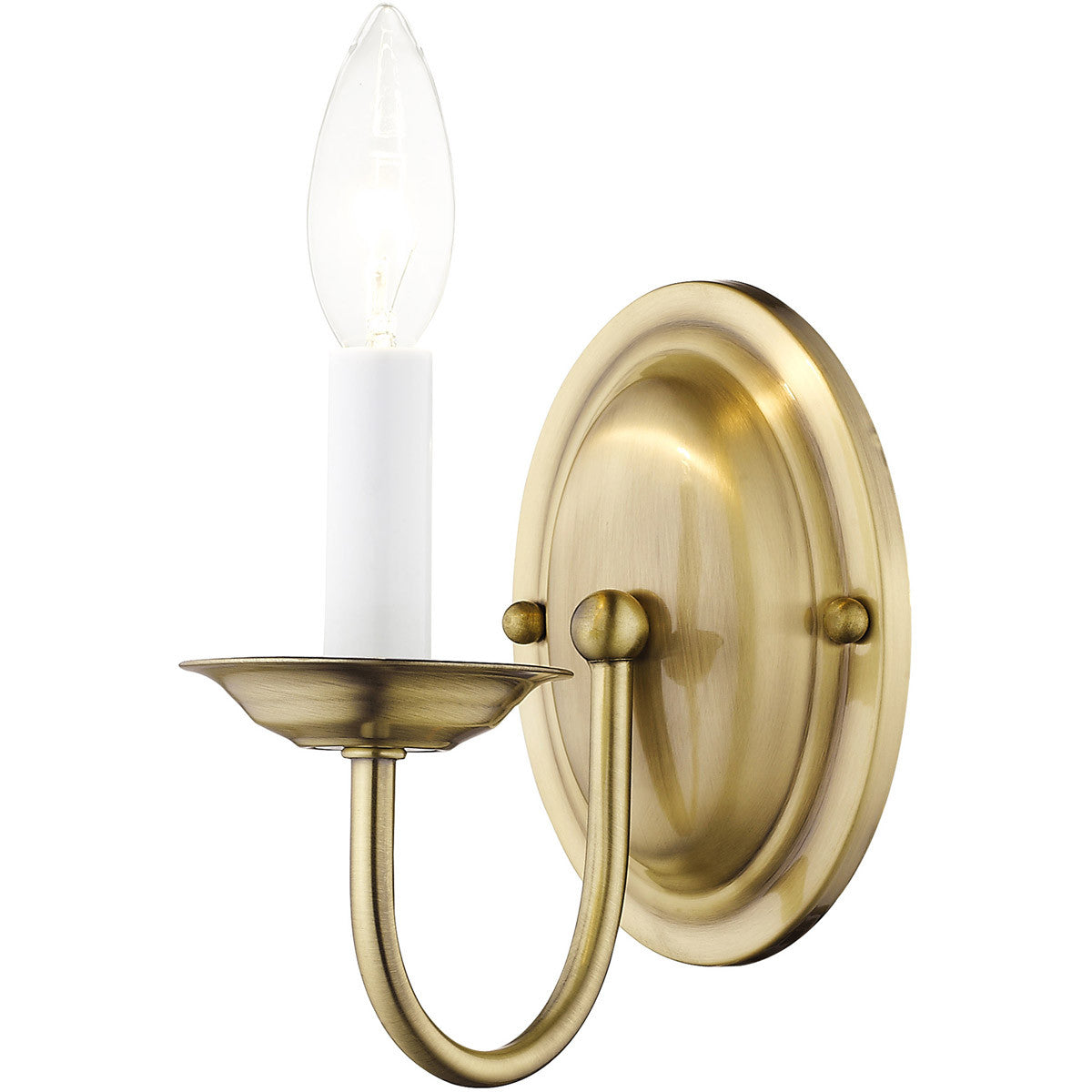 Livex Lighting Home Basics Collection 1 Light Antique Brass Wall Sconce in Antique Brass 4151-01