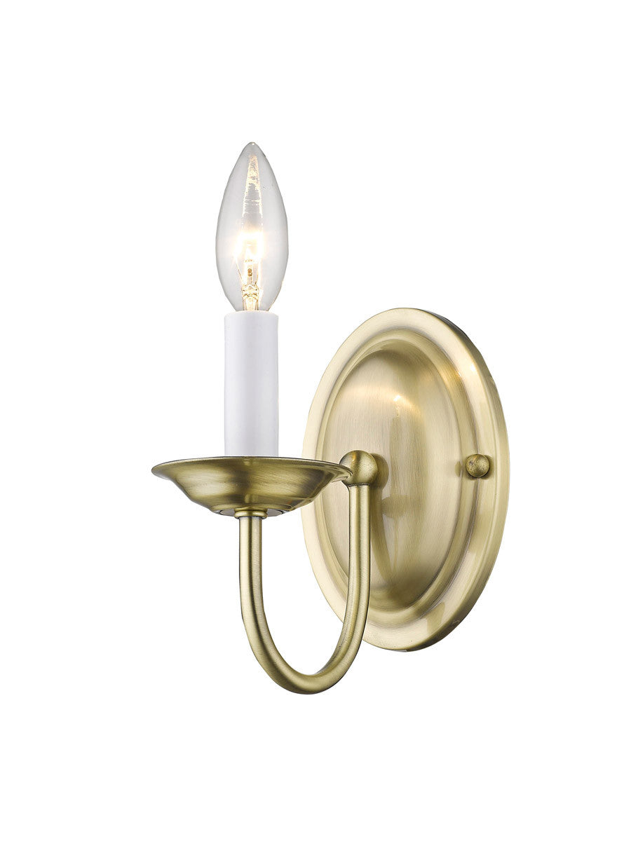 Livex Lighting Home Basics Collection 1 Light Antique Brass Wall Sconce in Antique Brass 4151-01