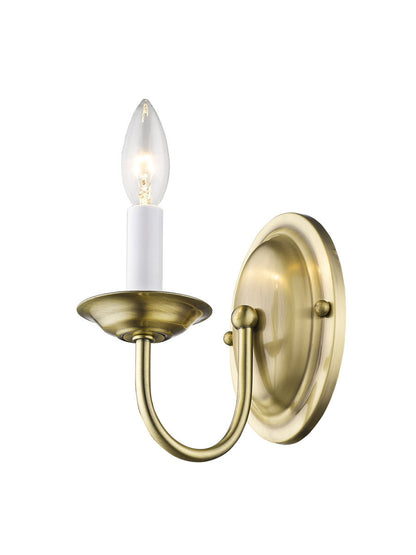 Livex Lighting Home Basics Collection 1 Light Antique Brass Wall Sconce in Antique Brass 4151-01