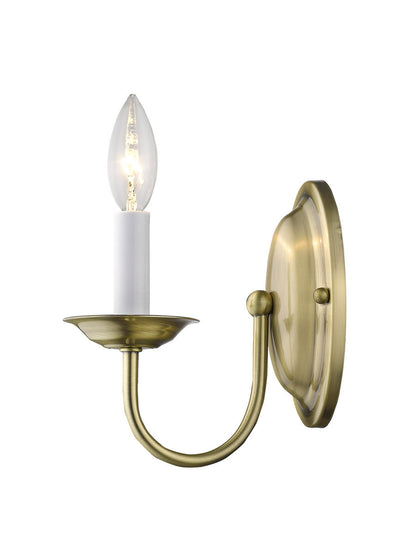 Livex Lighting Home Basics Collection 1 Light Antique Brass Wall Sconce in Antique Brass 4151-01