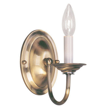 Livex Lighting Home Basics Collection 1 Light Antique Brass Wall Sconce in Antique Brass 4151-01