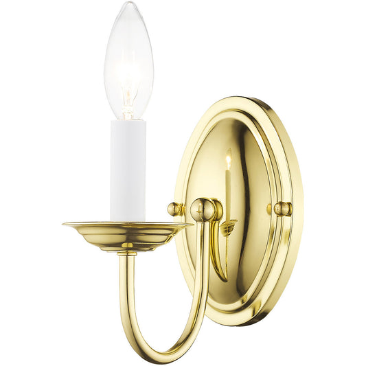 Livex Lighting Home Basics Collection 1 Light Polished Brass Wall Sconce in Polished Brass 4151-02