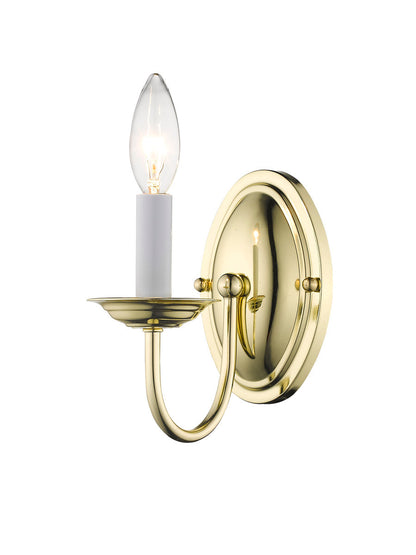 Livex Lighting Home Basics Collection 1 Light Polished Brass Wall Sconce in Polished Brass 4151-02