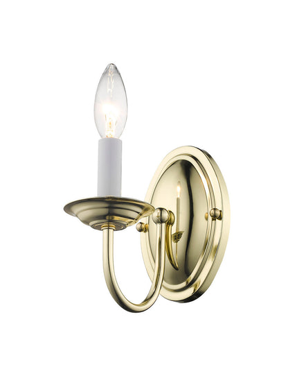 Livex Lighting Home Basics Collection 1 Light Polished Brass Wall Sconce in Polished Brass 4151-02