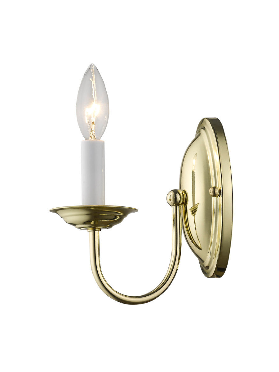 Livex Lighting Home Basics Collection 1 Light Polished Brass Wall Sconce in Polished Brass 4151-02