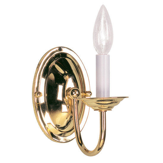 Livex Lighting Home Basics Collection 1 Light Polished Brass Wall Sconce in Polished Brass 4151-02