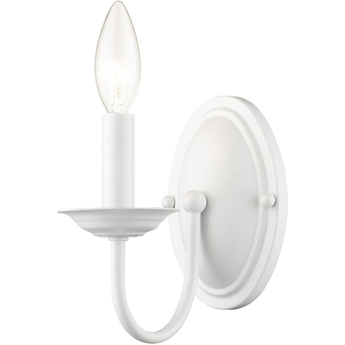 Livex Lighting Home Basics Collection 1 Light White Wall Sconce in White 4151-03