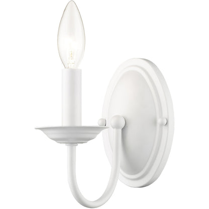 Livex Lighting Home Basics Collection 1 Light White Wall Sconce in White 4151-03