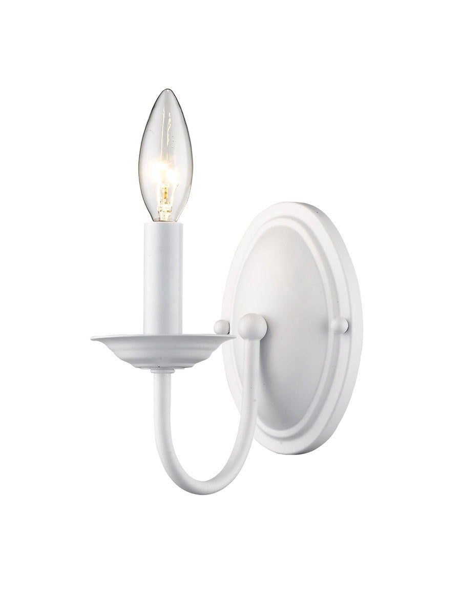 Livex Lighting Home Basics Collection 1 Light White Wall Sconce in White 4151-03