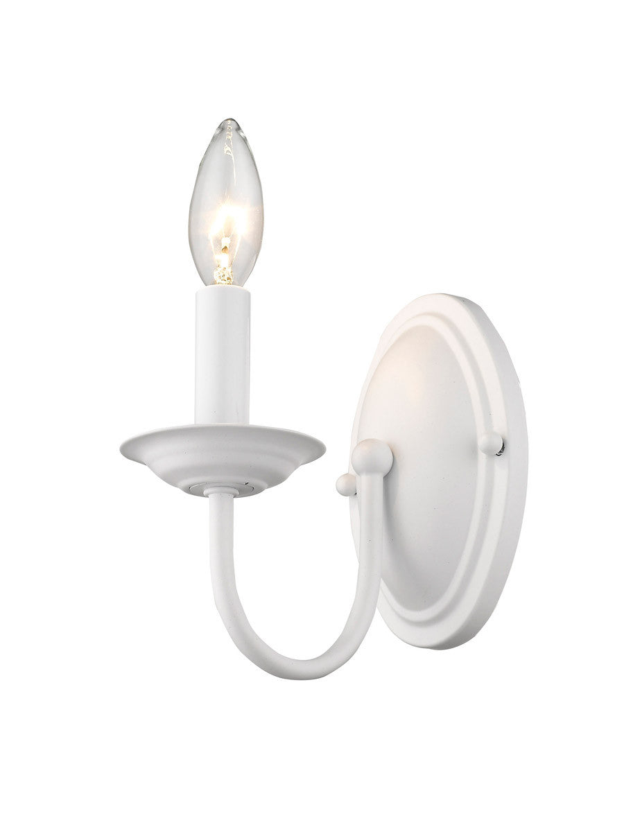 Livex Lighting Home Basics Collection 1 Light White Wall Sconce in White 4151-03