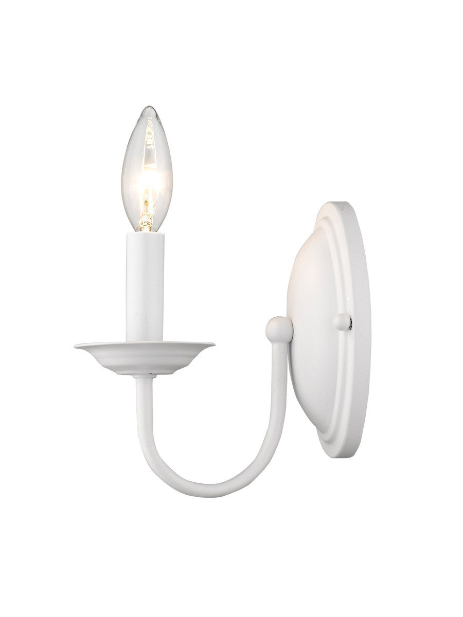 Livex Lighting Home Basics Collection 1 Light White Wall Sconce in White 4151-03