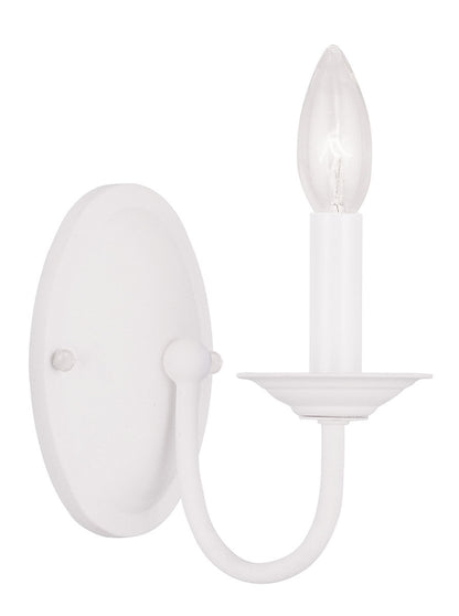 Livex Lighting Home Basics Collection 1 Light White Wall Sconce in White 4151-03