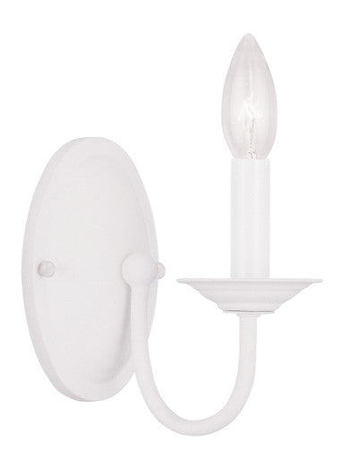 Livex Lighting Home Basics Collection 1 Light White Wall Sconce in White 4151-03