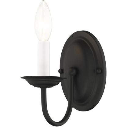 Livex Lighting Home Basics Collection 1 Light Black Wall Sconce in Black 4151-04