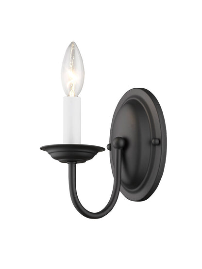 Livex Lighting Home Basics Collection 1 Light Black Wall Sconce in Black 4151-04