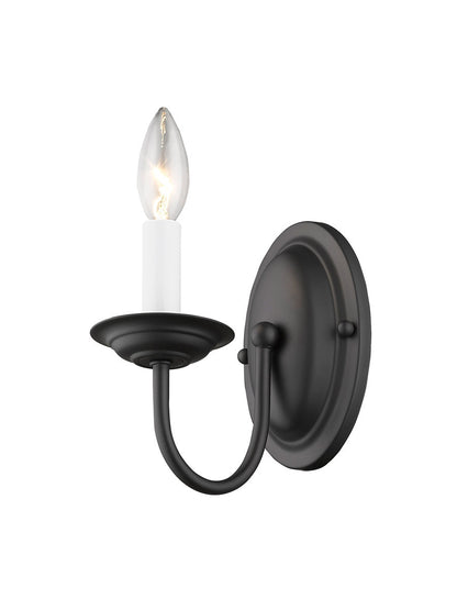 Livex Lighting Home Basics Collection 1 Light Black Wall Sconce in Black 4151-04