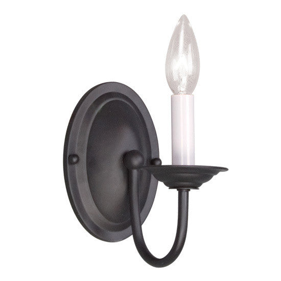 Livex Lighting Home Basics Collection 1 Light Black Wall Sconce in Black 4151-04