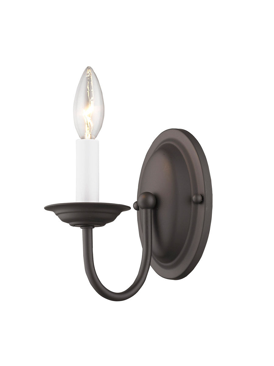 Livex Lighting Home Basics Collection 1 Light Bronze Wall Sconce in Bronze 4151-07