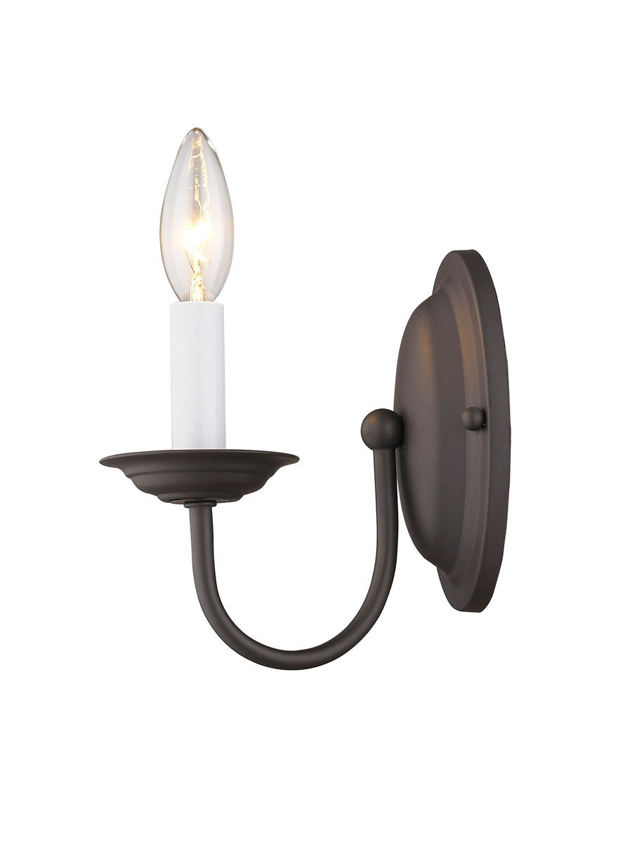 Livex Lighting Home Basics Collection 1 Light Bronze Wall Sconce in Bronze 4151-07