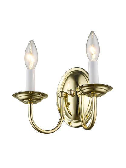 Livex Lighting Home Basics Collection 2 Light Polished Brass Wall Sconce in Polished Brass 4152-02