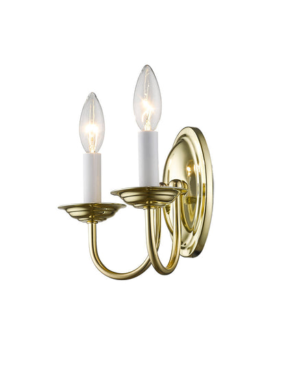 Livex Lighting Home Basics Collection 2 Light Polished Brass Wall Sconce in Polished Brass 4152-02