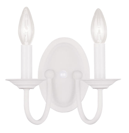 Livex Lighting Home Basics Collection 2 Light White Wall Sconce in White 4152-03