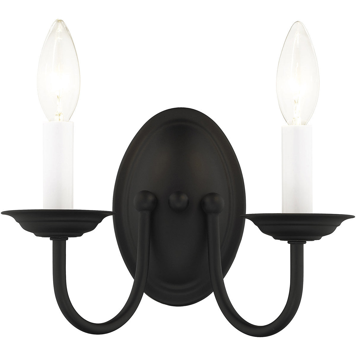 Livex Lighting Home Basics Collection 2 Light Black Wall Sconce in Black 4152-04