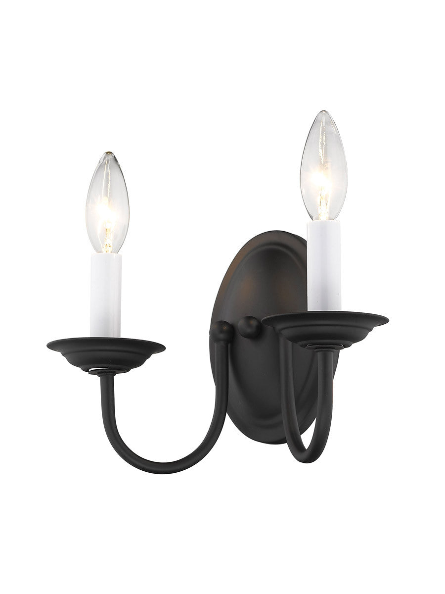 Livex Lighting Home Basics Collection 2 Light Black Wall Sconce in Black 4152-04