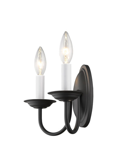 Livex Lighting Home Basics Collection 2 Light Black Wall Sconce in Black 4152-04