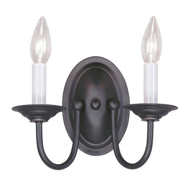 Livex Lighting Home Basics Collection 2 Light Black Wall Sconce in Black 4152-04