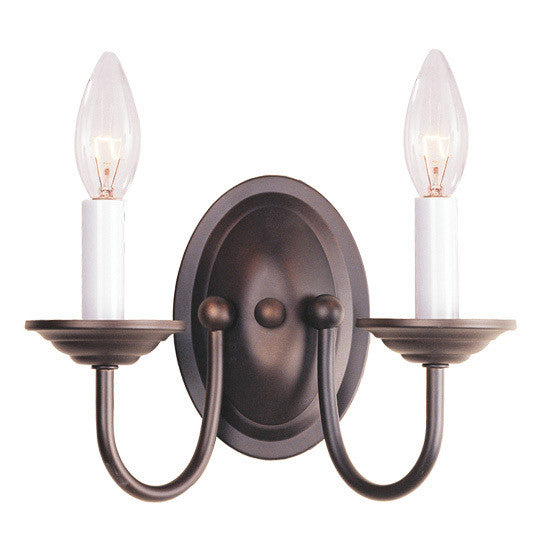 Livex Lighting Home Basics Collection 2 Light Bronze Wall Sconce in Bronze 4152-07