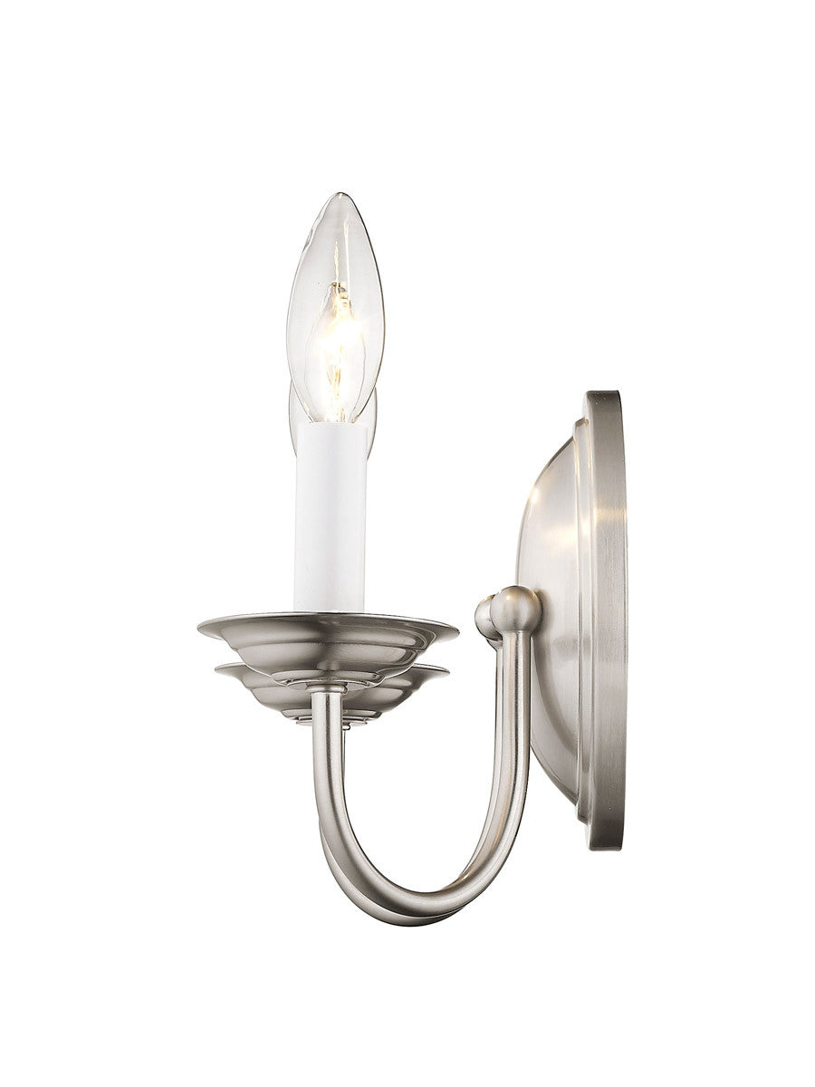 Livex Lighting Home Basics Collection 2 Light Brushed Nickel Wall Sconce in Brushed Nickel 4152-91