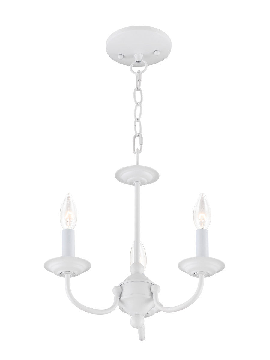 Livex Lighting Home Basics Collection 3 Light White Mini Chandelier in White 4153-03