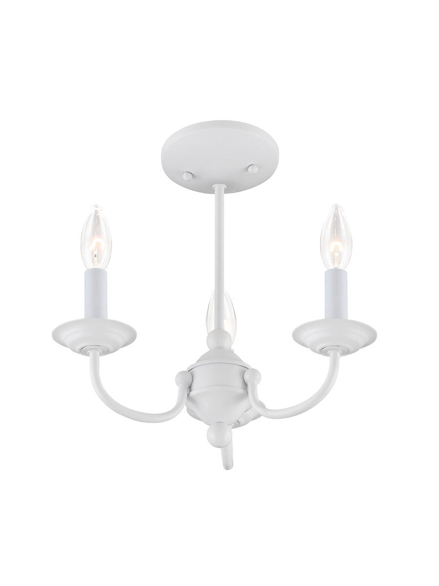 Livex Lighting Home Basics Collection 3 Light White Mini Chandelier in White 4153-03