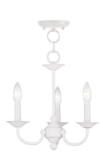 Livex Lighting Home Basics Collection 3 Light White Mini Chandelier in White 4153-03