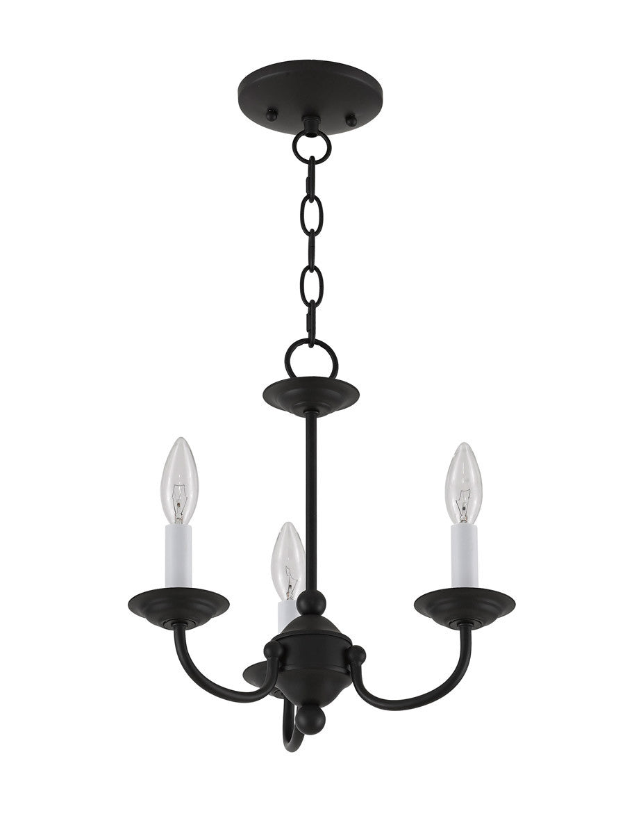 Livex Lighting Home Basics Collection 3 Light Black Mini Chandelier in Black 4153-04