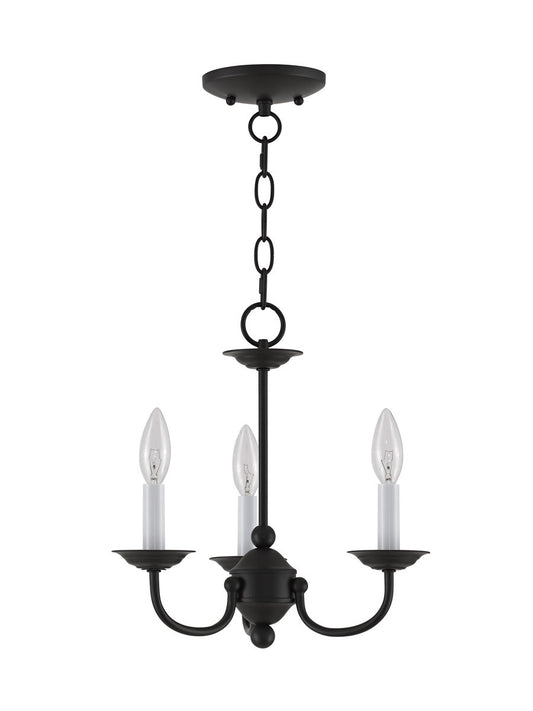 Livex Lighting Home Basics Collection 3 Light Black Mini Chandelier in Black 4153-04