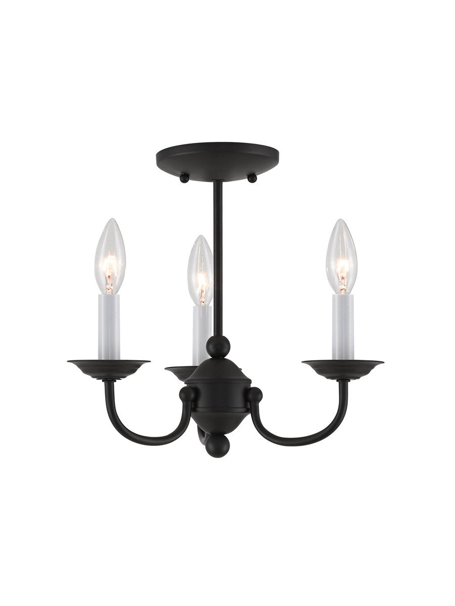 Livex Lighting Home Basics Collection 3 Light Black Mini Chandelier in Black 4153-04