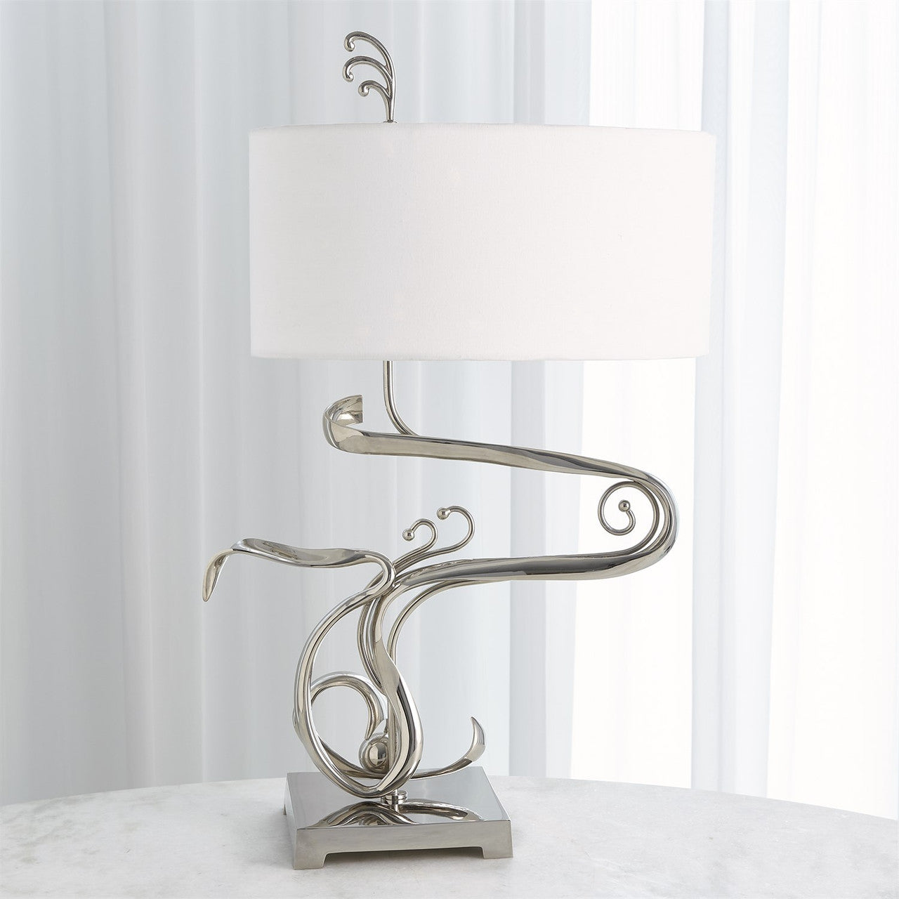 Global Views Fete Table Lamp Nickel 7.91198