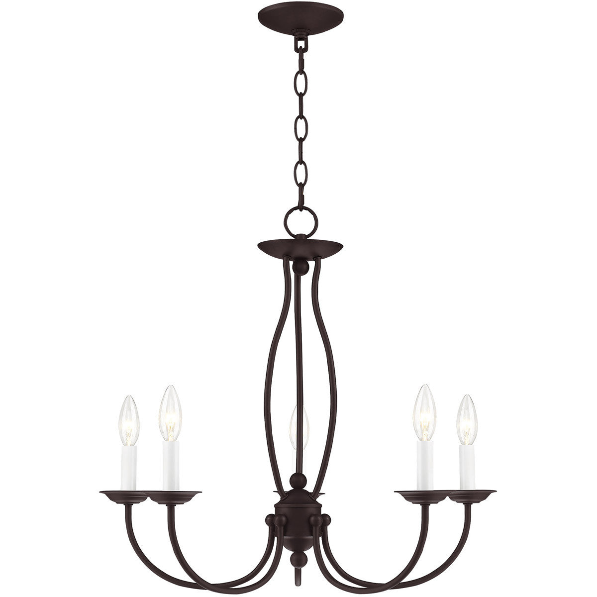 Livex Lighting Home Basics Collection 5 Light Bronze Chandelier in Bronze 4155-07