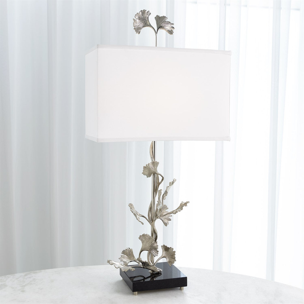 Global Views Ginkgo Table Lamp Nickel 9.93250