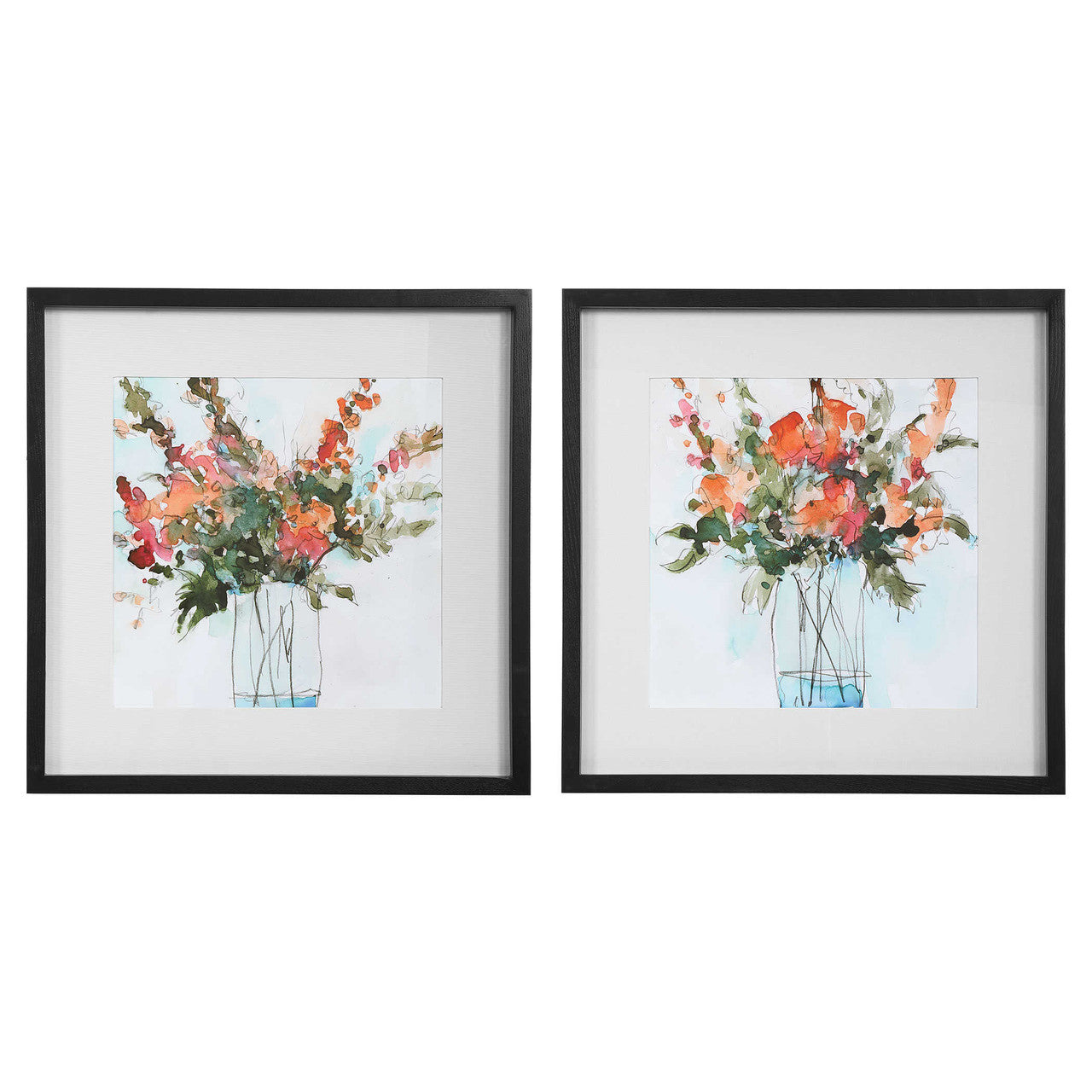 Uttermost Fresh Flowers Watercolor Prints S/2 41619