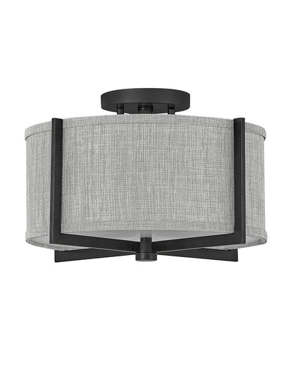 Hinkley Lighting Axis Heathered Gray Small Semi-flush Mount Black 41705BK