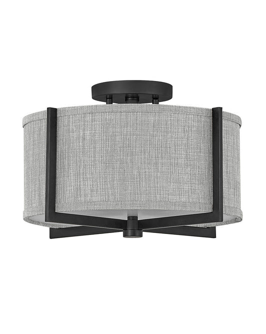 Hinkley Lighting Axis Heathered Gray Small Semi-flush Mount Black 41705BK