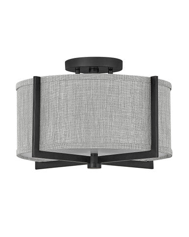 Hinkley Lighting Axis Heathered Gray Small Semi-flush Mount Black 41705BK