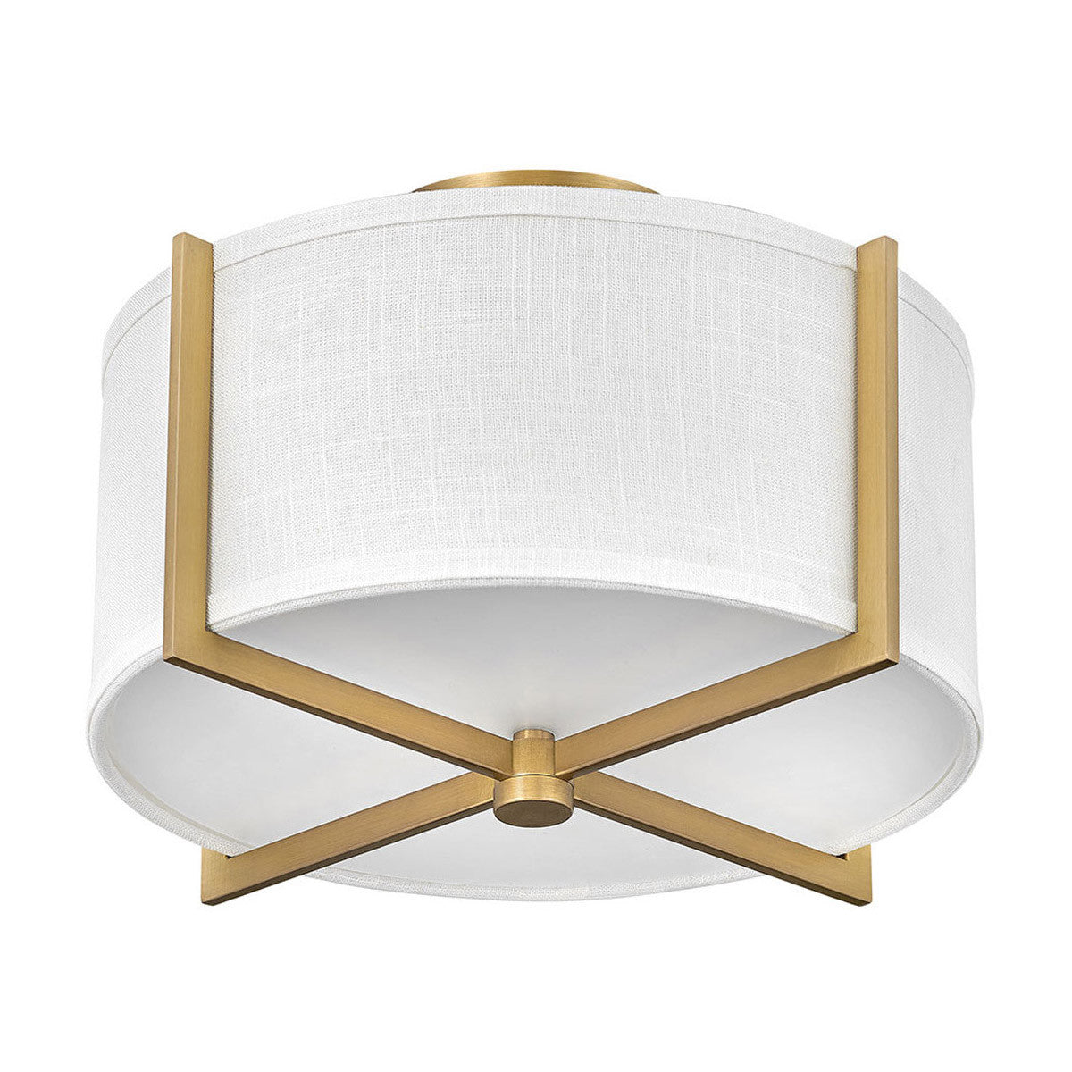 Hinkley Lighting Axis Off White Small Semi-flush Mount Heritage Brass 41706HB