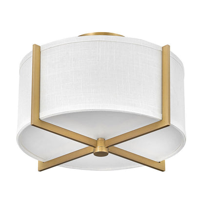 Hinkley Lighting Axis Off White Small Semi-flush Mount Heritage Brass 41706HB