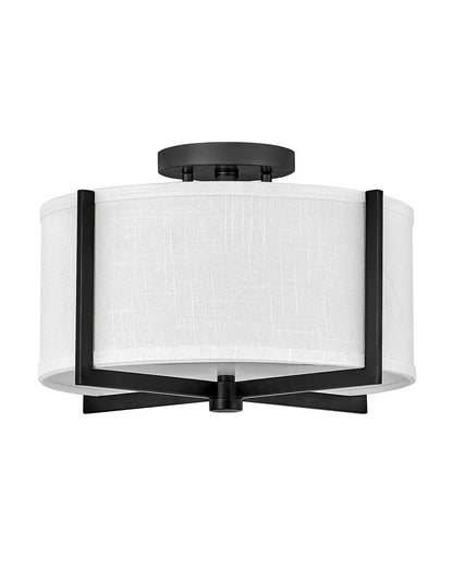 Hinkley Lighting Axis Off White Small Semi-flush Mount Black 41706BK