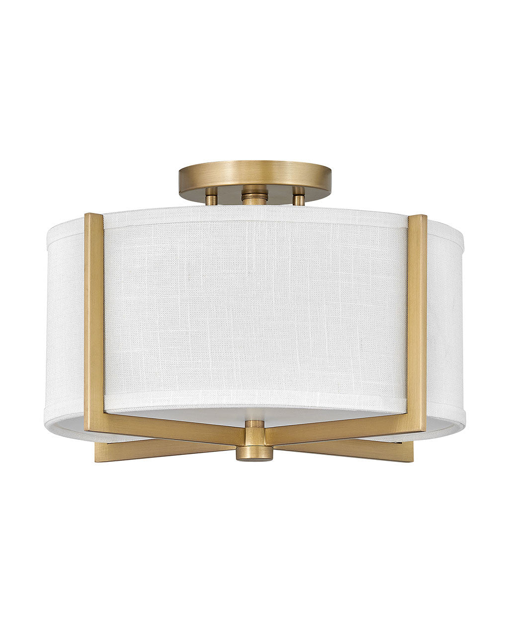 Hinkley Lighting Axis Off White Small Semi-flush Mount Heritage Brass 41706HB