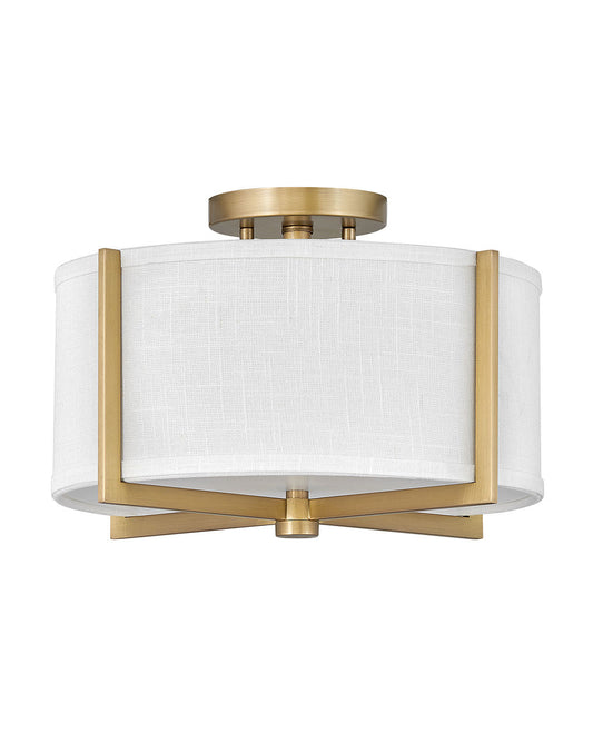 Hinkley Lighting Axis Off White Small Semi-flush Mount Heritage Brass 41706HB